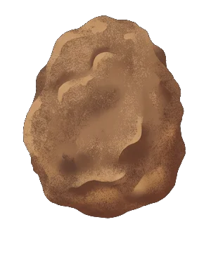 A raw, dusty lump of amber